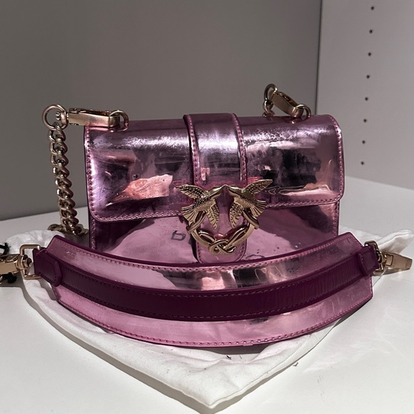 Pinko Metallic Pink crossbody bag - Picture 1 of 5